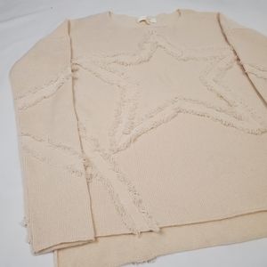 Lisa Todd Dusty Pink Cashmere Fringe Star Sweater